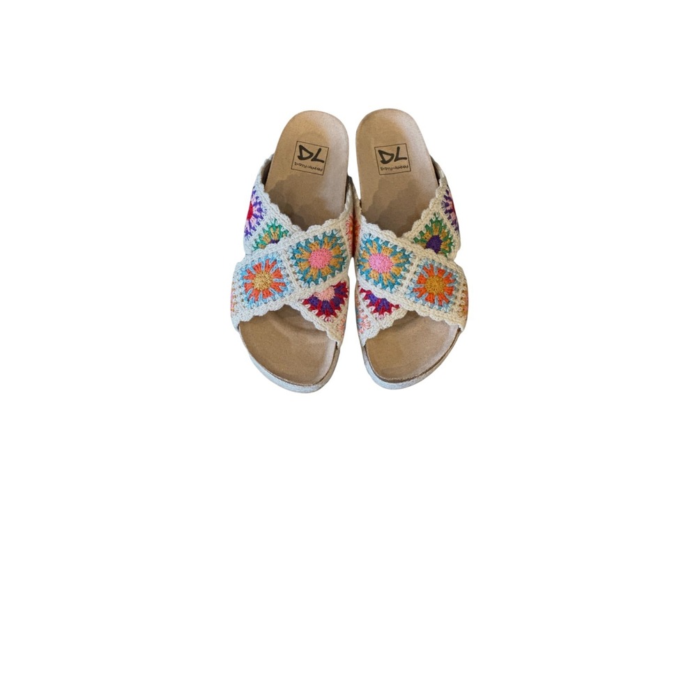 Dirty Laundry Plays Womens Platform Espadrilles Granny Square Sandals Size 9.5‎